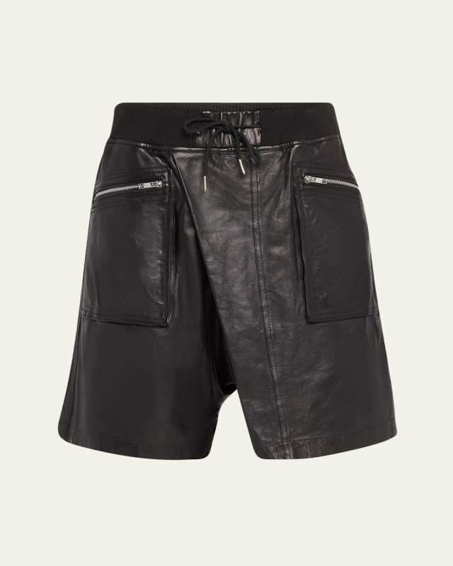 Crossover Leather Shorts